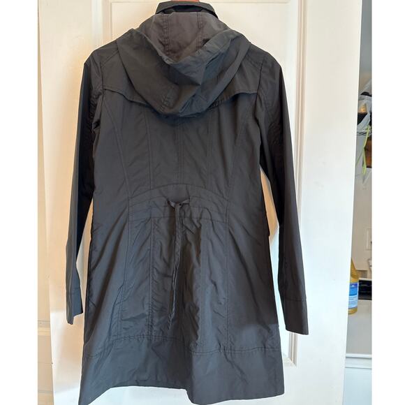 Cole Haan Packable Hooded Rain Coat Jacket Black XS Travel Bag - Picture 3 of 8